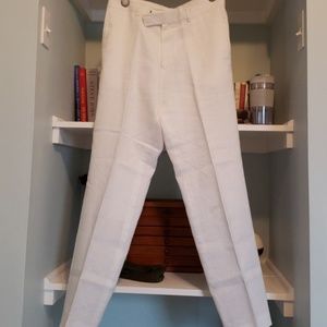 Hugo Boss white linen pants